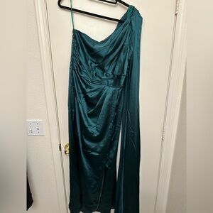 SHEIN Teal One-Shoulder Dress